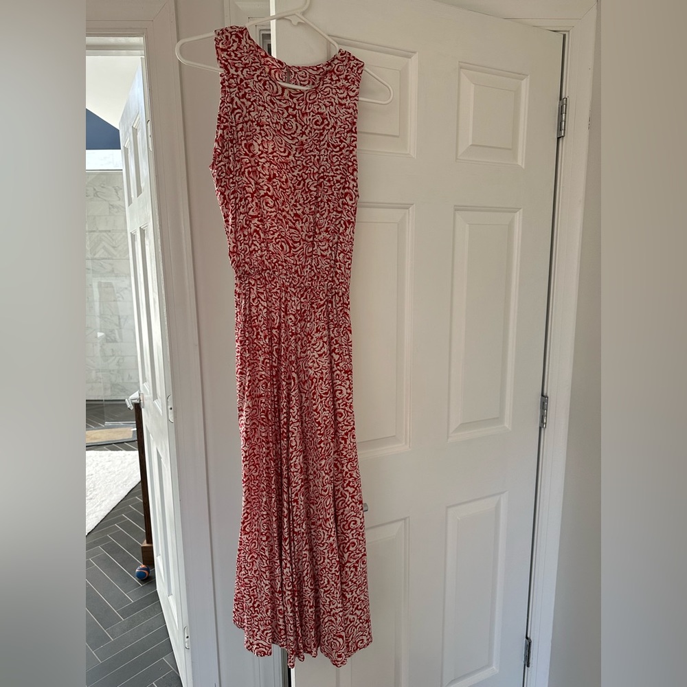 Silk red print dress
